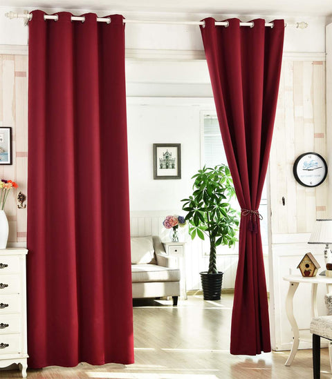 Rootz 1 Piece Red Curtain - Opaque Drapery - Energy-Saving Window Treatment - 100% Polyester - 135cm x 245cm