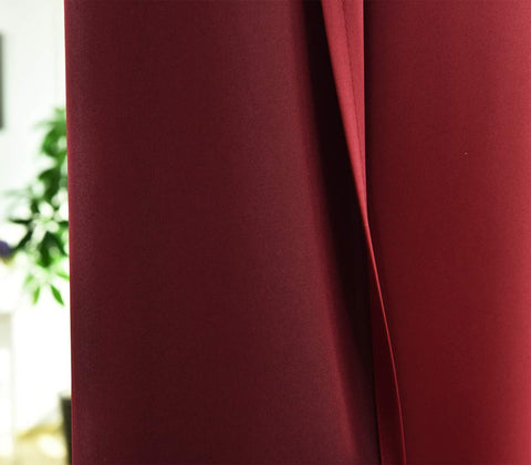 Rootz 1 Piece Red Curtain - Opaque Drapery - Energy-Saving Window Treatment - 100% Polyester - 135cm x 245cm