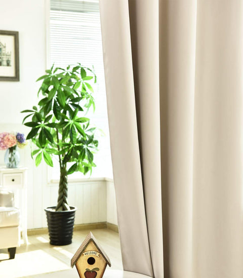 Rootz Opaque Curtain - Blackout Drape - Thermal Curtain - Energy-Saving - 135x245cm - Brown