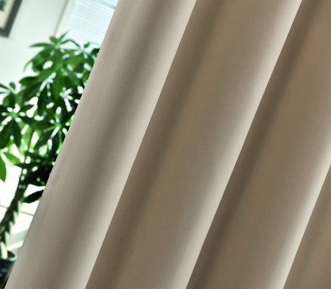 Rootz Opaque Curtain - Blackout Curtain - Energy-Saving Drapes - Enhances Privacy - 135x225 cm - Brown Color - Metal Eyelets