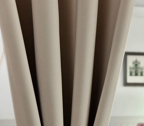 Rootz Opaque Curtain - Blackout Curtain - Energy-Saving Drapes - Enhances Privacy - 135x225 cm - Brown Color - Metal Eyelets
