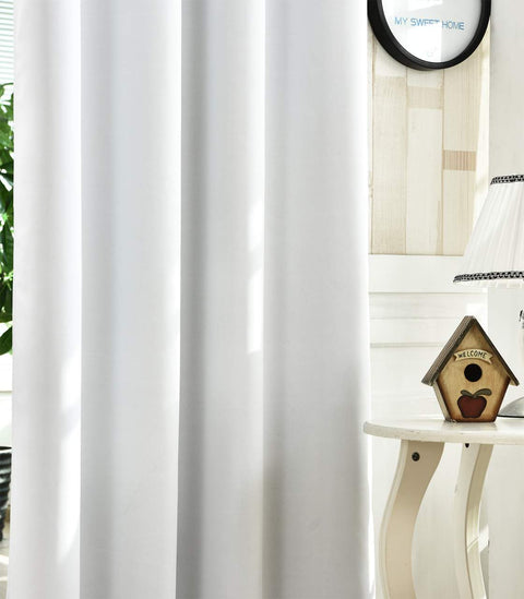 Rootz White Opaque Curtain - Room Darkening Drapes - Thermal Blackout Curtains - Energy-Saving - 135x175cm