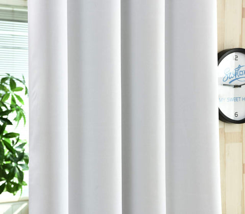Rootz White Opaque Curtain - Room Darkening Drapes - Thermal Blackout Curtains - Energy-Saving - 135x175cm