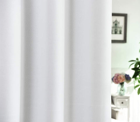 Rootz Curtains - Drapes - Window Treatments - Energy-Saving - 135x225cm - White Polyester with Eyelets - Noise-Damping Function