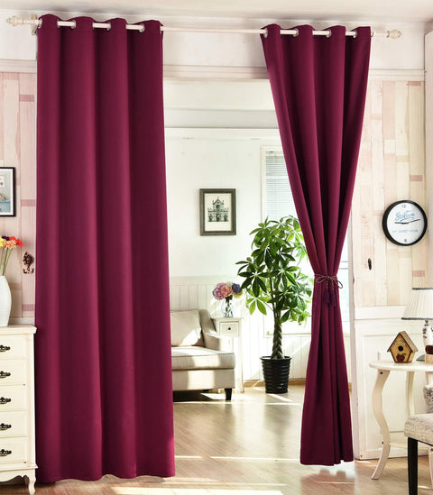 Rootz Purple Curtain - Window Drapes - Light Blockers - Energy-Saving - 135cm x 225cm
