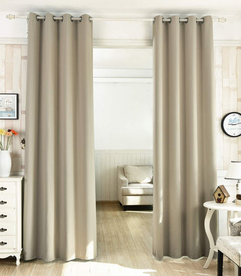 Rootz Brown Opaque Curtain - Blackout Drapes - Energy-Saving Curtains - Sound Damping - 135x245 cm