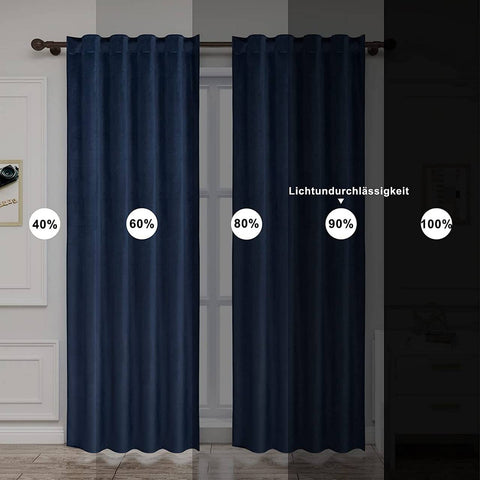 Rootz Luxury Velvet Blackout Curtains - Privacy Drapes - Insulating Panels - High-Quality Material - Light Blocking - Thermal Insulation - Easy Installation - 140cm x 225cm/245cm/270cm