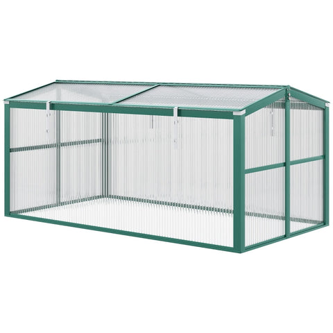 Rootz All-Season Greenhouse - Cold Frame - Gardening Shelter - Adjustable Roof Windows - Maximum Light Transmission - Rust-Proof Aluminum Frame - 130cm x 70cm x 61cm