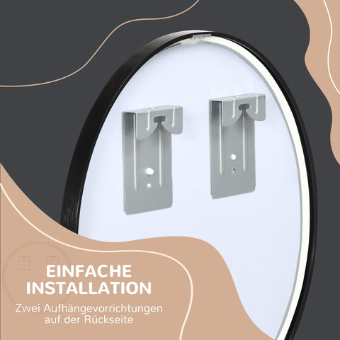 Rootz Round Wall Mirror - Bathroom Mirror - Bedroom Mirror - Timeless Design - Ø50cm x 2cm