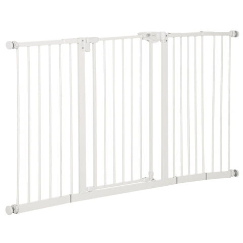 Rootz Expandable Dog Barrier - Pet Gate - Safety Gate - Sturdy Metal - Easy Opening - Innovative Design - 136.3cm x 76.2cm - White
