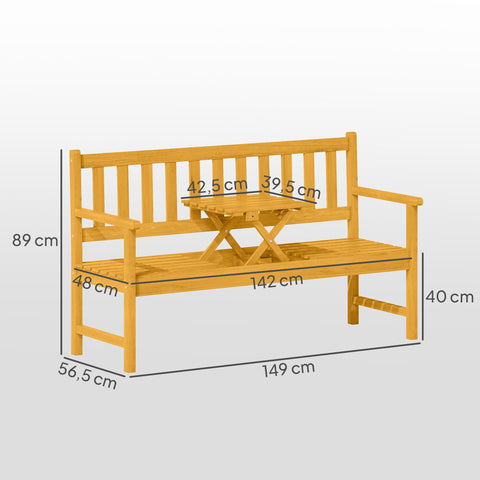 Rootz 2-Seater Garden Bench - Weatherproof Bench - Outdoor Seating - 320kg Load - Yellow Finish - 149x56.5x89cm