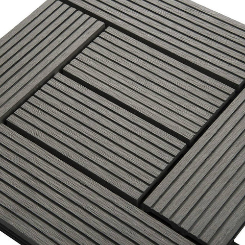 Rootz WPC Click Tiles - Interlocking Flooring - Snap-Together Deck Tiles - Durable, Easy Installation, Low Maintenance - 30cm x 30cm x 1.8cm