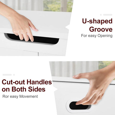 Rootz White Shoe Bench with Storage - Bed Bench - Ottoman - 76L Hidden Storage - Robust Engineered Wood - 100cm x 47cm x 40cm