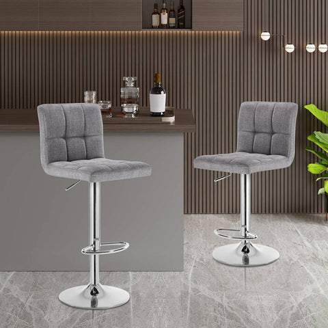 Rootz Barkruk in hoogte verstelbaar - Tegenkruk - Draaistoel - Verchroomde duurzaamheid - Ergonomisch ontwerp - Vloerbescherming - 44 cm x 38 cm x 92-114 cm