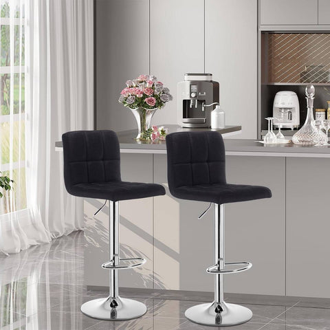 Rootz Bar Stool - Adjustable Counter Chair - Ergonomic Seating - Durable Linen Upholstery, Protective Anti-Slip Base, Height Customization - 92cm-114cm x 44cm x 38cm