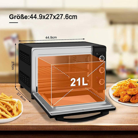 Rootz Mini Oven - Compact Kitchen Appliance - Electric Cooker - Efficient Dual Heating - Multi-Functional Cooking - Easy Operation - 453mm x 298mm x 333mm