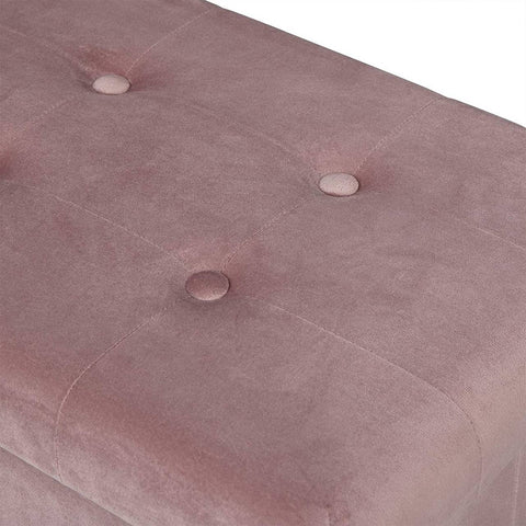 Rootz Velvet Storage Stool - Foldable Ottoman - Large Capacity - Elegant Design - 76cm x 38cm x 37.5cm