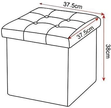 Rootz Folding Storage Stool - Ottoman Bench - Space Saving Seat - MDF (E1) - 37.5cm x 38cm x 37.5cm - Breathable Linen Cover