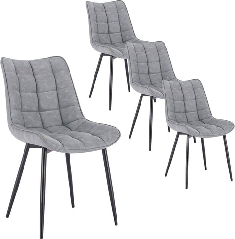 Rootz Set of 4 Dining Chairs - Modern Kitchen Chairs - Stylish Seating - Durable Faux Leather - Ergonomic Design - Floor Protection - 85.5cm x 46 x 40.5cm