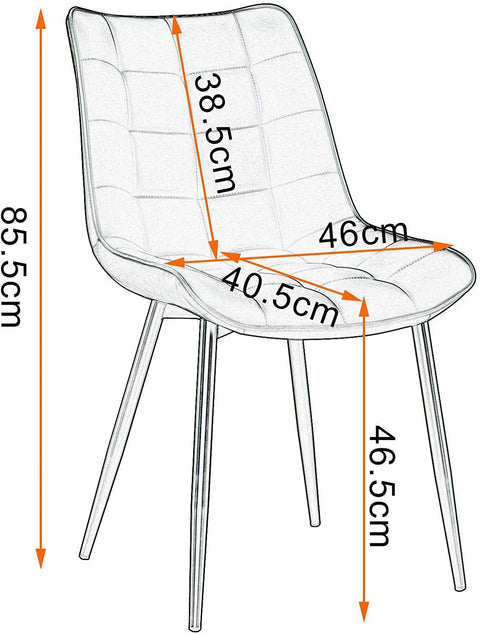 Rootz Set of 4 Dining Chairs - Modern Kitchen Chairs - Stylish Seating - Durable Faux Leather - Ergonomic Design - Floor Protection - 85.5cm x 46 x 40.5cm