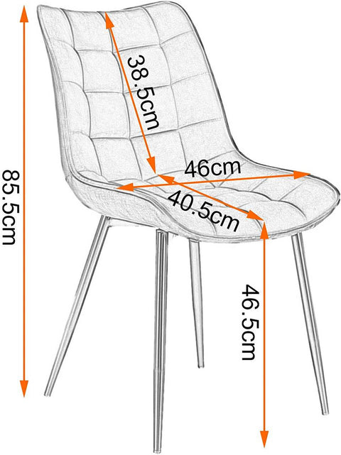 Rootz Set of 4 Dining Chairs - Kitchen Chairs - Office Seating - Faux Leather - Ergonomic Design - Durable & Comfortable - Anti-Slip - 46 x 40.5 cm Seat Size