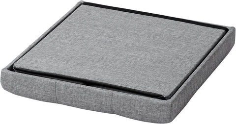 Rootz Folding Storage Stool - Ottoman Bench - Space Saving Seat - MDF (E1) - 37.5cm x 38cm x 37.5cm - Breathable Linen Cover