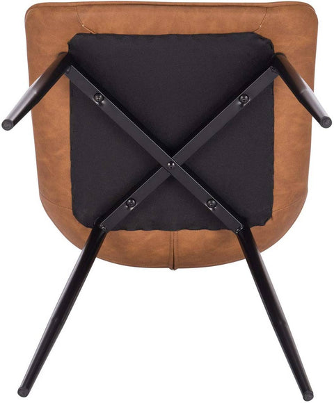 Rootz Set of 4 Dining Chairs - Kitchen Chairs - Office Seating - Faux Leather - Ergonomic Design - Durable & Comfortable - Anti-Slip - 46 x 40.5 cm Seat Size
