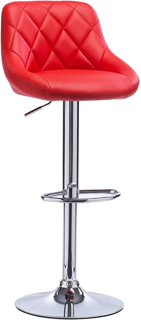 Rootz Adjustable Faux Leather Bar Stool - Counter Stool - Swivel Barstool - Height Adjustable - 360° Swivel - Comfortable Padding - Chrome-Plated Steel - 84cm-106cm x 38cm x 35cm