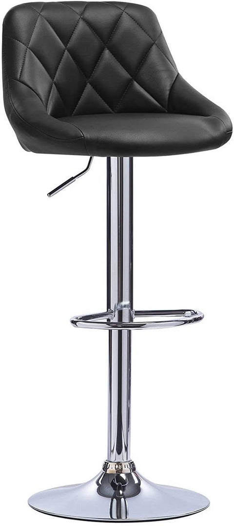 Rootz Adjustable Faux Leather Bar Stool - Counter Chair - Swivel Stool - Comfortable Padding - Height Flexible - Durable Build - 38cm x 35cm, Height 84cm-106cm