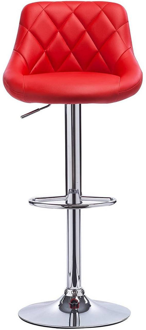 Rootz Adjustable Faux Leather Bar Stool - Counter Stool - Swivel Barstool - Height Adjustable - 360° Swivel - Comfortable Padding - Chrome-Plated Steel - 84cm-106cm x 38cm x 35cm