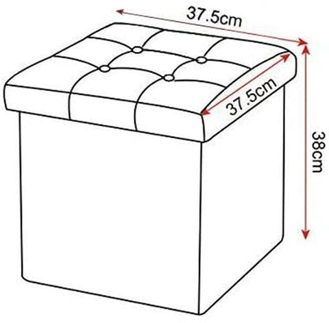 Rootz Foldable Storage Stools - Ottoman Stools - Space-Saving Furniture - Linen Material - 37.5cm x 37.5cm x 38cm