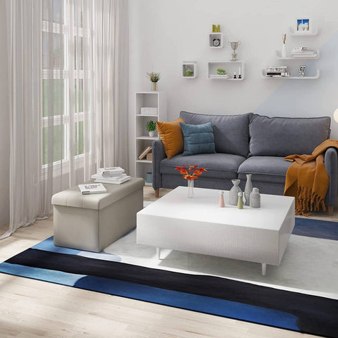 Rootz Velvet Storage Stool - Foldable Ottoman - Large Capacity - Stable Frame - 76cm x 38cm x 37.5cm