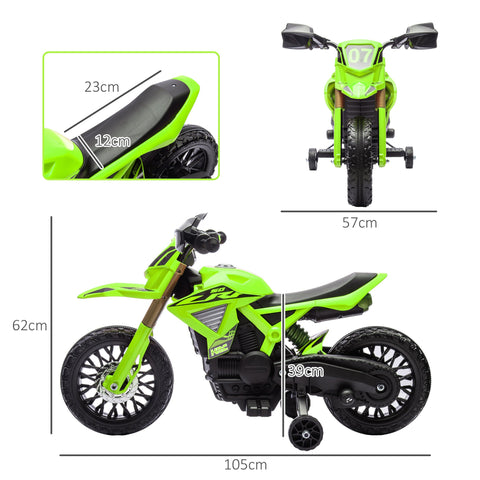 Rootz Electric Motorcycle for Kids - Ride-On Bike - Child's Motorbike - Training Wheels & Sounds - 105cm x 57cm x 62cm