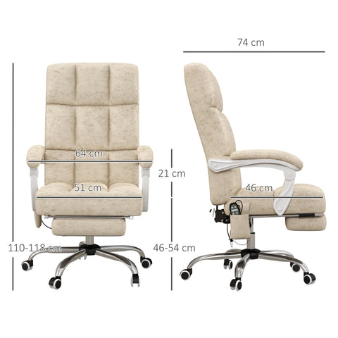 Rootz Massage Office Chair - Computer Chair - Swivel Chair - Adjustable Seat Height - 64cm x 74cm x 110-118cm