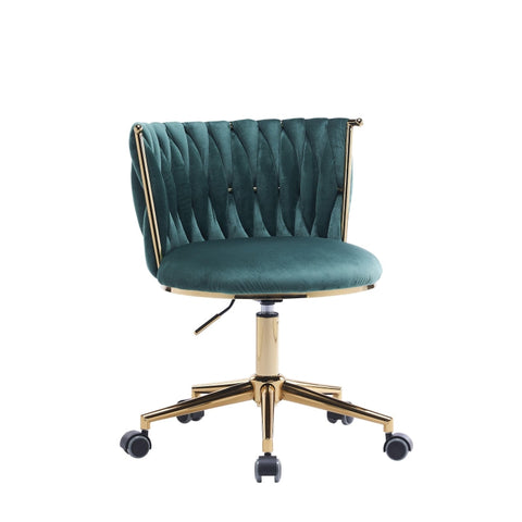 Rootz Velvet Office Chair - Home Desk Chair - Swivel Seating - Adjustable Height - 54.1L x 57.9W x 77.9H cm