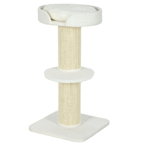 Rootz Cat Tree 91cm - Climbing Tree - Activity Tower - Promotes Play - 45cm x 45cm x 91cm - White Lamb Wool
