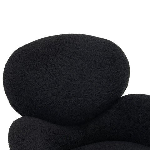 Rootz Teddy Velvet Dressing Chair - Velvet Accent Chair - Upholstered Seating - Comfortable High-Density Foam - 74.1cm x 77.9cm x 81cm, Black