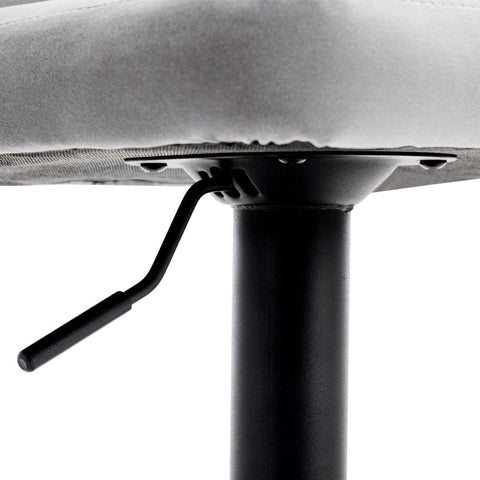 Rootz Set of 2 Velvet Bar Chairs - Bistro Stools - Ergonomic Seating - 360° Rotatable - 56cm x 41cm x 88-108cm