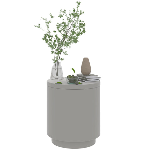 Rootz Outdoor Side Table - Cooler Ice Bucket - Grey Concrete - Keeps Drinks Chilled - Ø37.5 x 43.5H cm