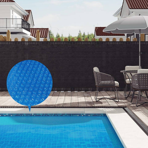 Rootz Solar Pool Cover - Solar Tarpaulin - UV-Resistant Pool Blanket - Eco-Friendly Water Warmer - 366cm Diameter