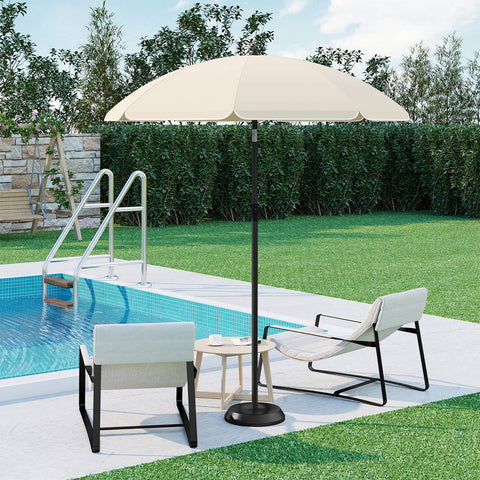 Rootz UV-Resistant Parasol - Outdoor Umbrella - Patio Sunshade - Adjustable Height & Tilt - Brown 155cm - Portable & Stable Design