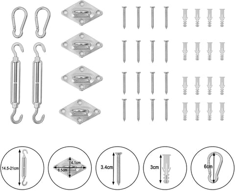 Rootz Sun Sail Shade Cloth - Outdoor Sun Protection - UV Canopy - Tear-Resistant & Easy-Care - Gray 2x4m - 85% Sun Block, Breathable, Sturdy Design