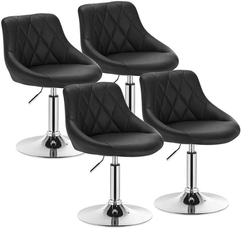 Rootz Adjustable Faux Leather Bar Stools - Counter Stools - Swivel Stools - Enhanced Durability - Comfortable Seating - Versatile Adjustability - 66cm-82cm x 47cm x 48cm
