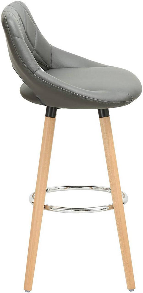 Rootz Faux Leather Bar Stool - Wooden Frame Counter Chair - Comfortable Seating - Elegant Design - Durable and Stable - 43cm x 43cm x 91cm