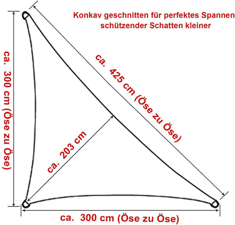 Rootz Sun Sail - Sun Shade - UV Protection Canopy - Up to 93% Sun Protection - White- 3x3x4.25m