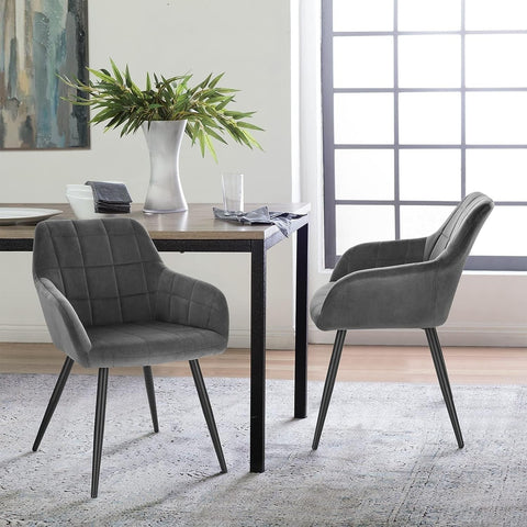 Rootz Velvet Dining Chairs - Elegant Seating - Comfortable Chairs - Plush Velvet, Ergonomic Design, Durable Construction - 49cm x 43cm x 81cm