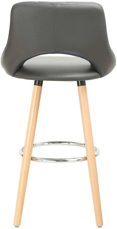 Rootz Faux Leather Bar Stool - Wooden Frame Counter Chair - Comfortable Seating - Elegant Design - Durable and Stable - 43cm x 43cm x 91cm