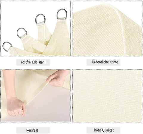 Rootz Sun Sail Brown - Sun Shade - UV Protection Canopy - Heat Reduction - 5x5x5m - Perfect for Garden or Pool Areas