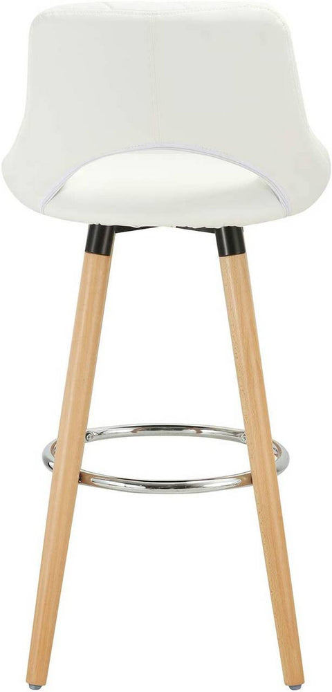 Rootz Faux Leather Bar Stool - Wooden Frame Counter Chair - Comfortable Seating - Durable & Stable - Easy Assembly - 43cm x 43cm x 91cm