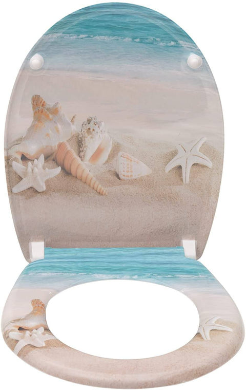 Rootz Deluxe Soft-Close Toilet Seat - Quiet Closing - Easy Clean - Durable - Quick Release - Antibacterial - 37cm x 47.5cm